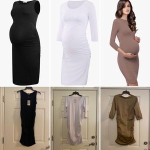 NWT Maternity Dress BUNDLE - 3 new dresses! Black, beige, and white. Medium
